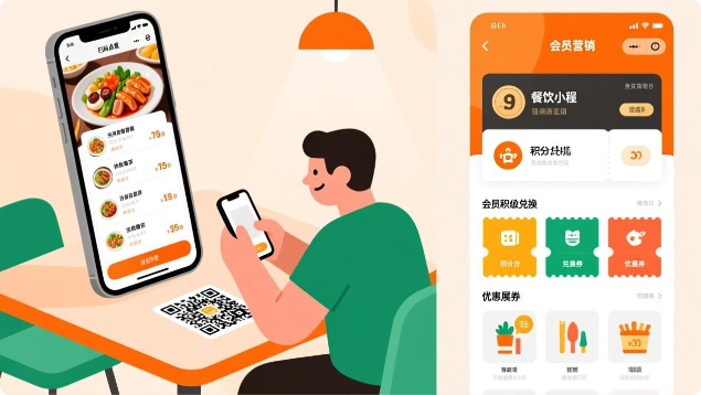 餐饮小程序扫码点餐+会员营销一体